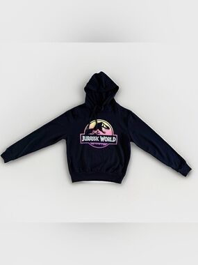 Jurassic World T-Rex Logo Black Hoodie Medium